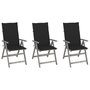 Voir la diapositive 1 : VIDAXL Chaises inclinables de jardin lot de 3 et coussins Bois acacia