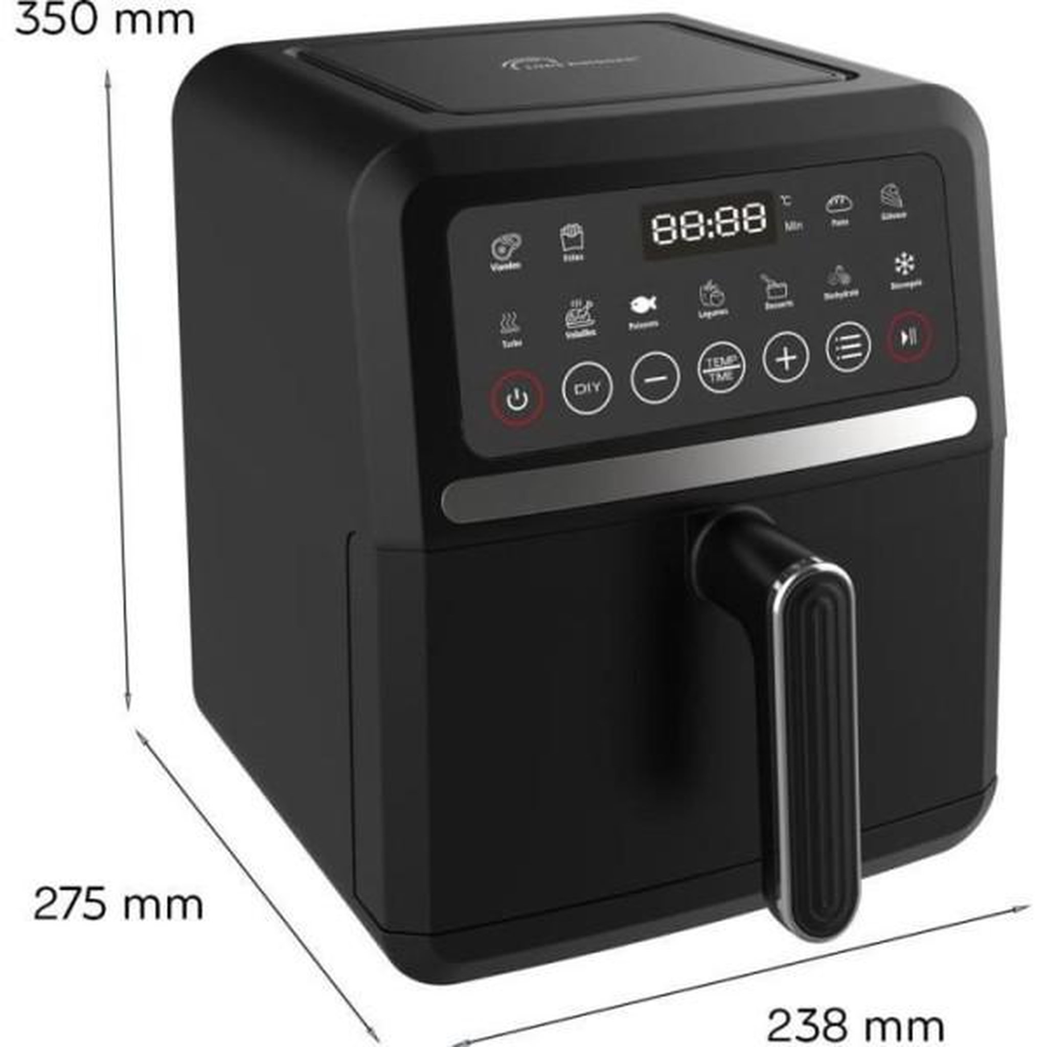 Voir la diapositive 2 : LITTLE BALANCE Friteuse Electrique  sans huile LITTLE BALANCE - Crousty Light - Capacité 5L - Jusqu'a 0,9kg de frites - 12 programmes de cuisson - 1500W