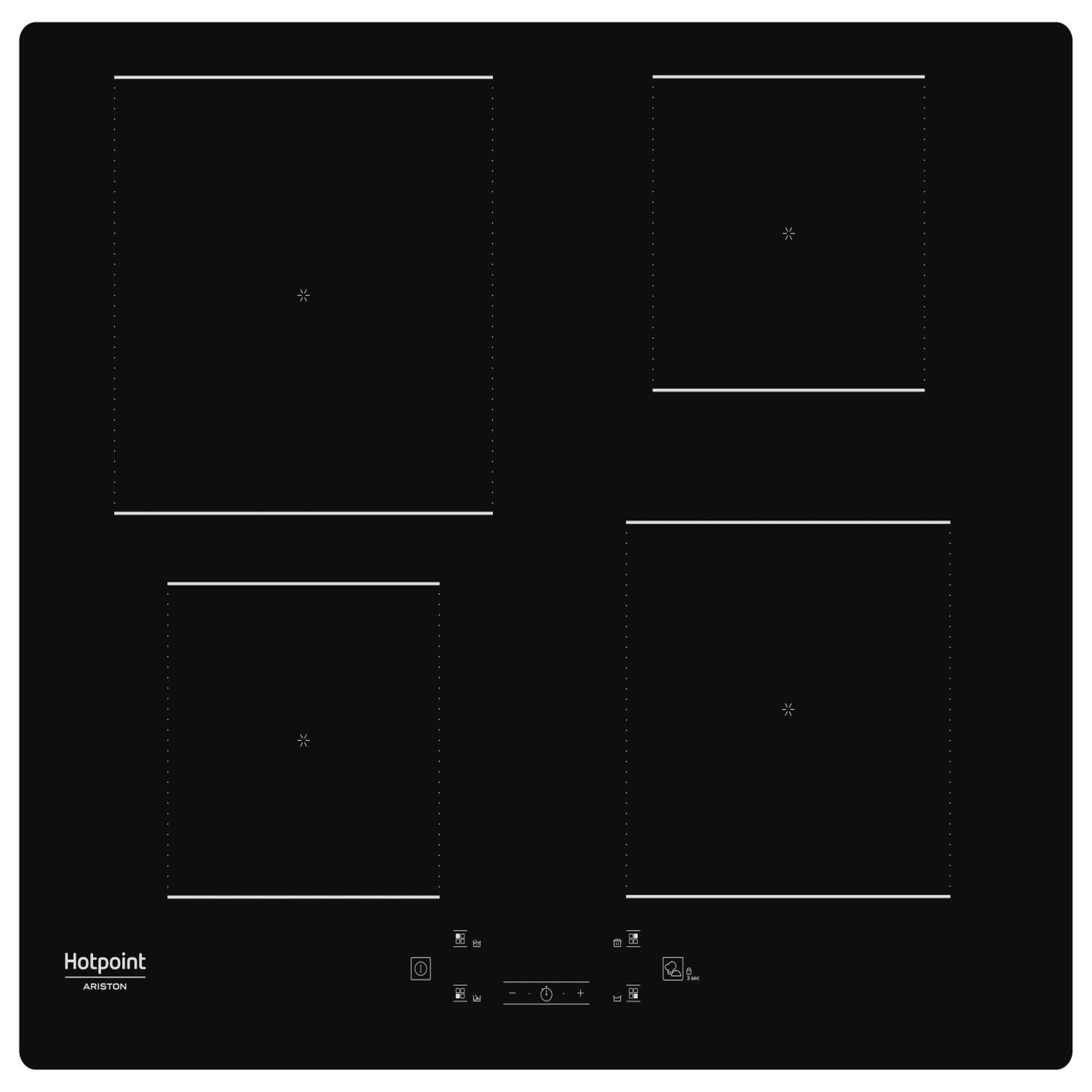 Voir la diapositive 1 : HOTPOINT Hotpoint HQ 5660S NE Table de cuisson encastrable noire 59 cm Induction 4 feux