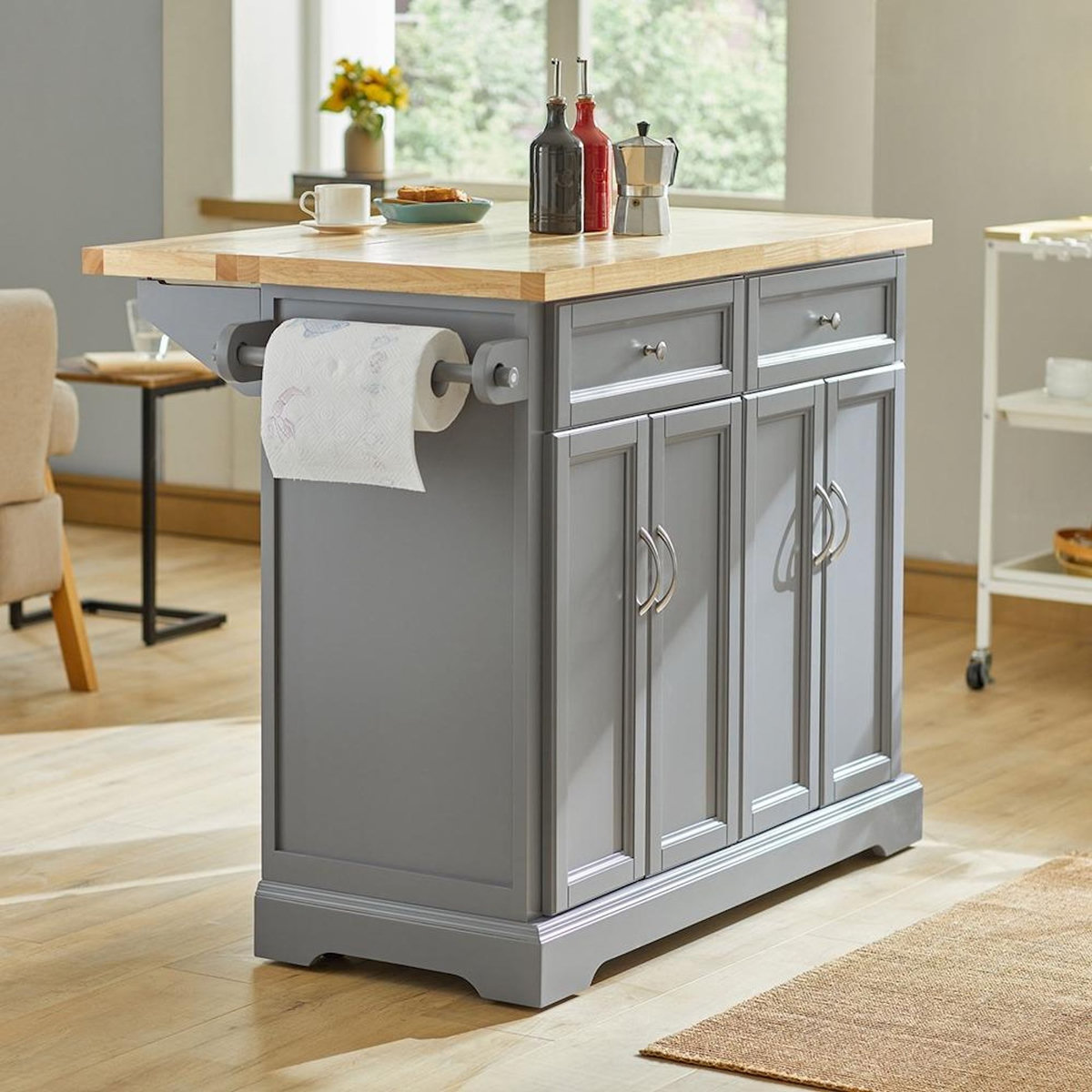 SOBUY SoBuy - Îlot De Cuisine à deux tiroirs - Classique - FKW71