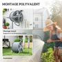 Voir la diapositive 5 : OUTSUNNY Dévidoir sur pied ou mural - enrouleur tuyau 40 m - support mural intégré - gris