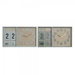 AAAAA Horloge Murale DKD Home Decor Vert Bois polypropylène Plastique Bois MDF Tropical 40 x 5 x 24 cm (2 Unités)