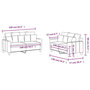 Voir la diapositive 6 : VIDAXL Ensemble de canapes 2 pcs avec coussins Noir Tissu