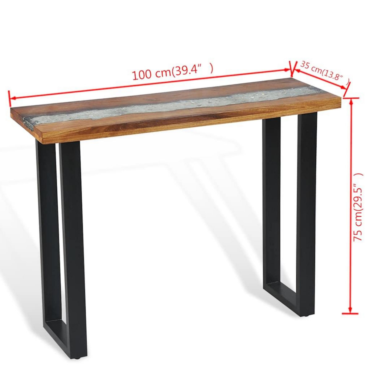 VIDAXL Table console Teck 100 x 35 x 75 cm