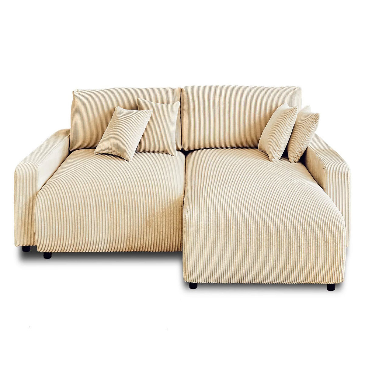 LISA DESIGN Pivoine - canapé d'angle réversible - 4 places - convertible avec coffre - en velours côtelé