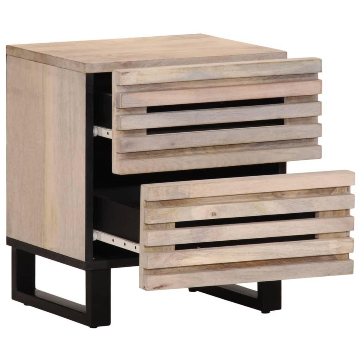 VIDAXL Table de chevet 40x34x46 cm bois de manguier massif blanchi