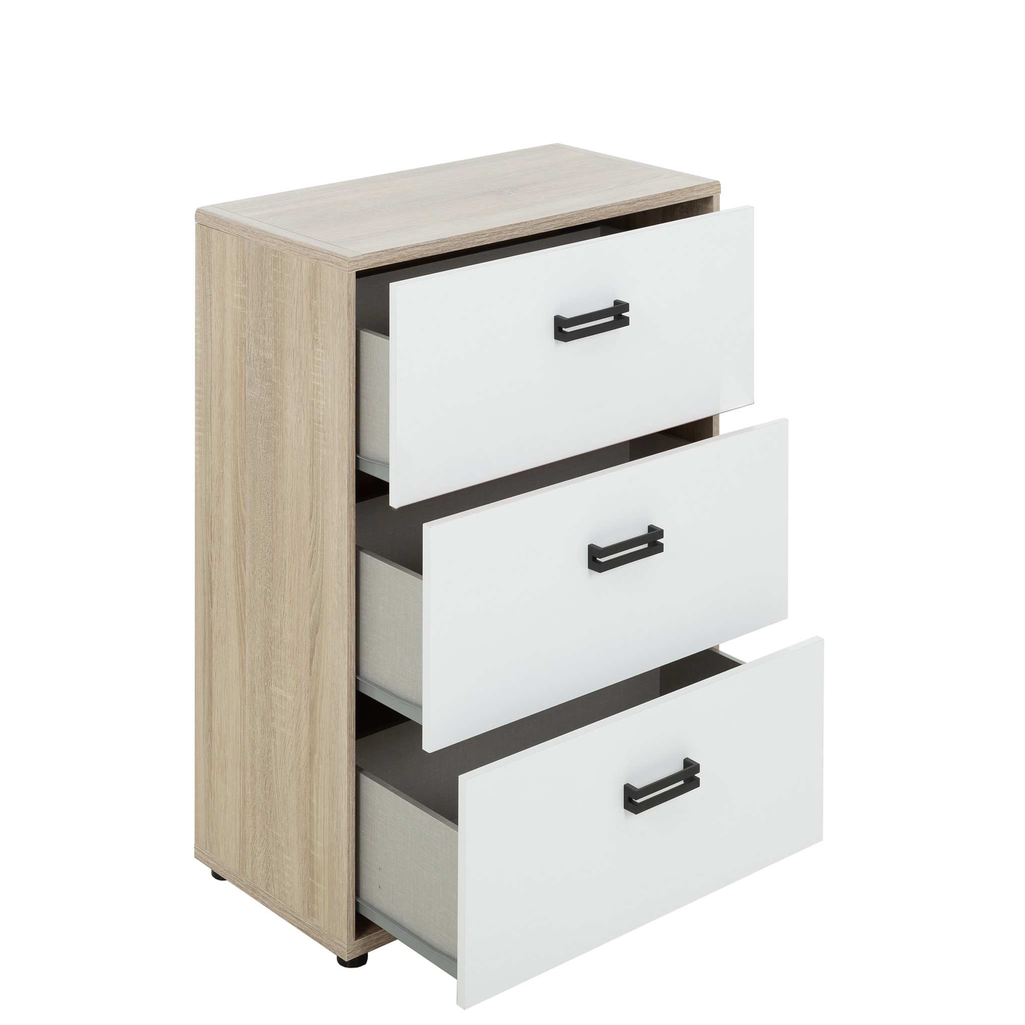 Voir la diapositive 3 : Commode 3 tiroirs L81xH73xP41cm ALLAN