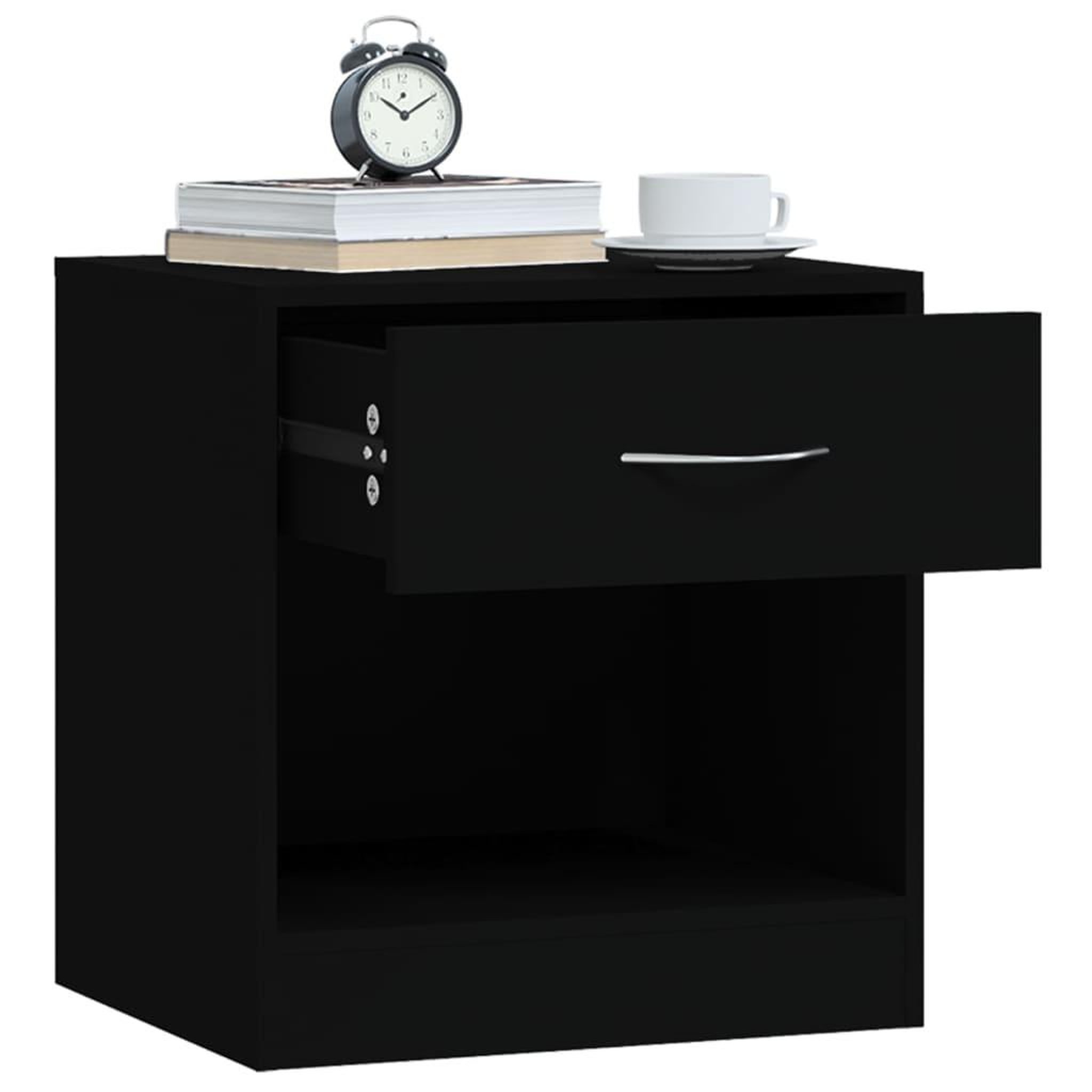 Voir la diapositive 5 : VIDAXL Tables de chevet 2 pcs avec tiroir Noir