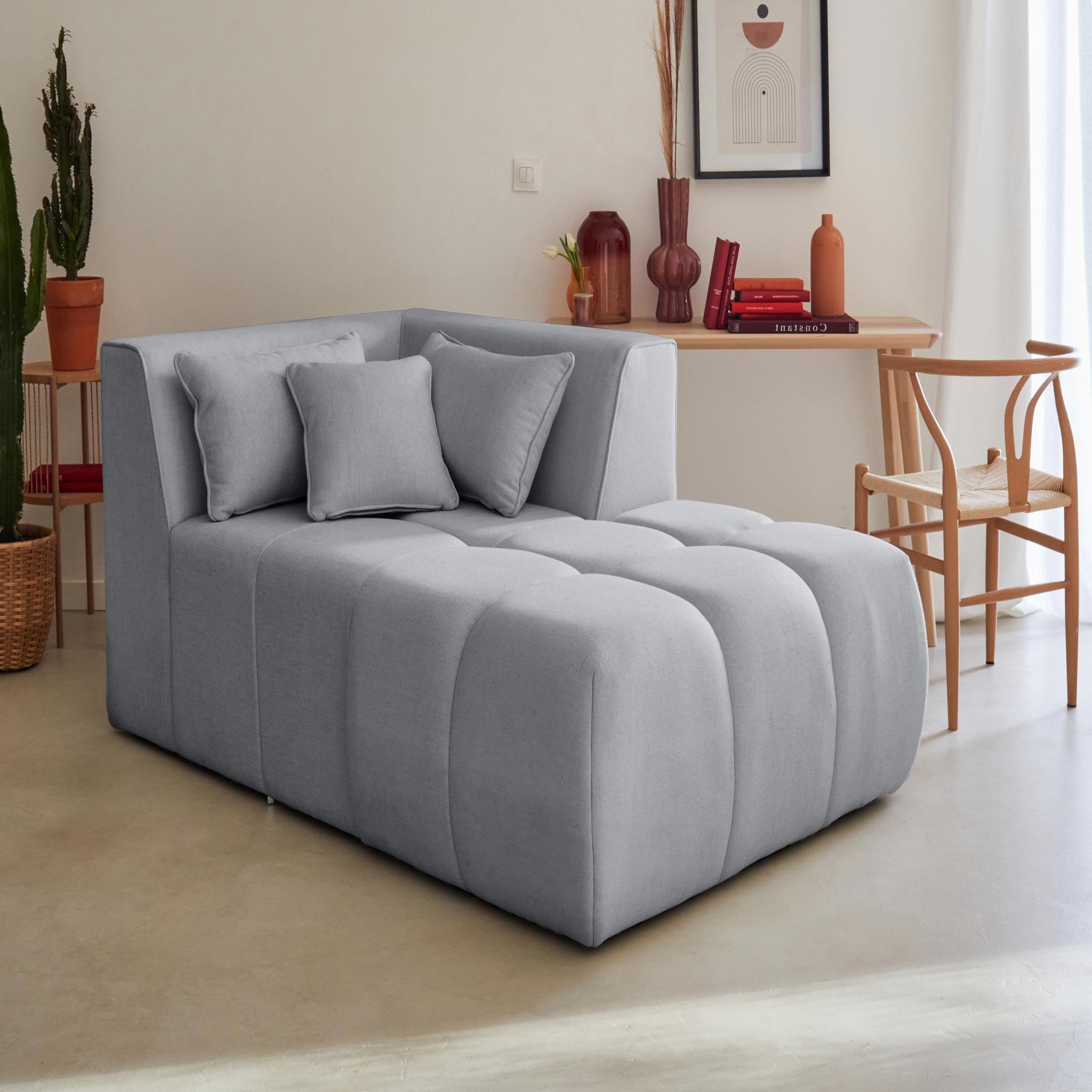 Voir la diapositive 5 : LISA DESIGN Caracas - canapé modulable d'angle droit - 5 places - en tissu