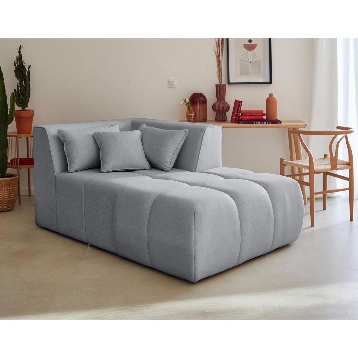 LISA DESIGN Caracas - canapé modulable d'angle droit - 5 places - en tissu