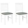 Voir la diapositive 2 : VIDAXL Chaises a manger coussins 2 pcs blanc bois massif caoutchouc