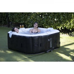 SUNSPA Spa gonflable avec bandeau LED SUNSPA - AC02-LED - 185 x 65 cm - 6 places - Carré (Avec filtre, cadenas, tapis de sol et