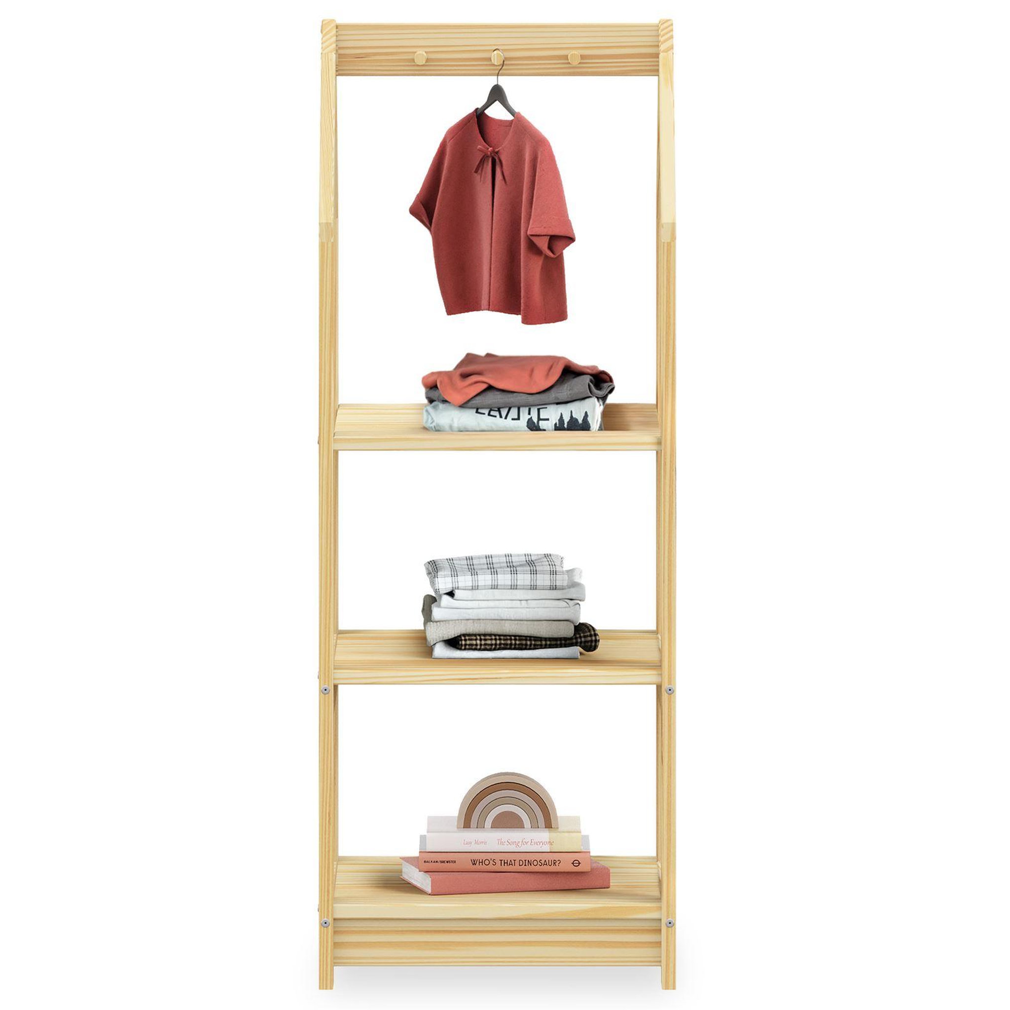 Voir la diapositive 1 : IDIMEX Étagère à vêtements enfant SALLY en pin massif