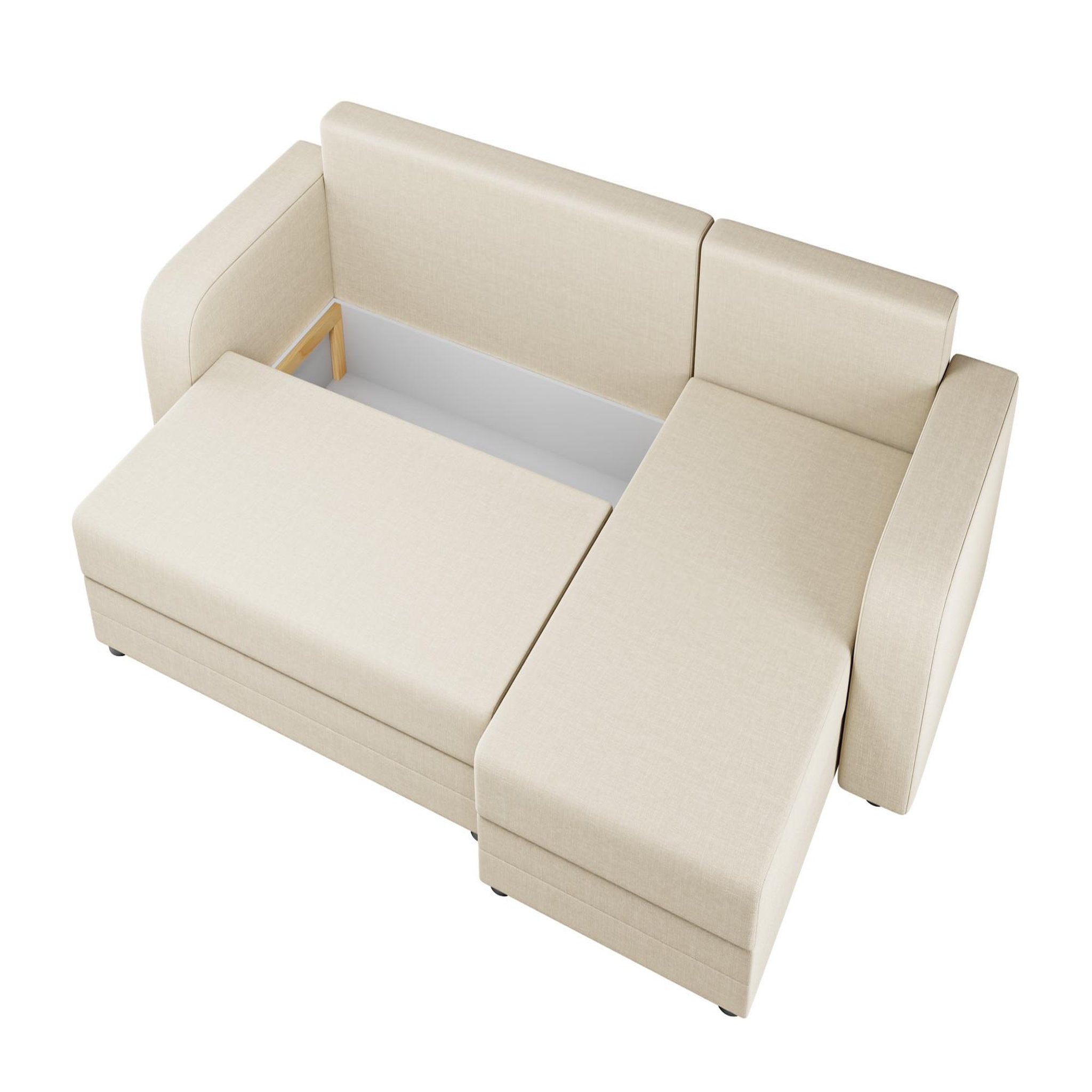 Voir la diapositive 3 : BEST MOBILIER Harvey - canapé d'angle réversible 4 places convertible avec coffre en tissu