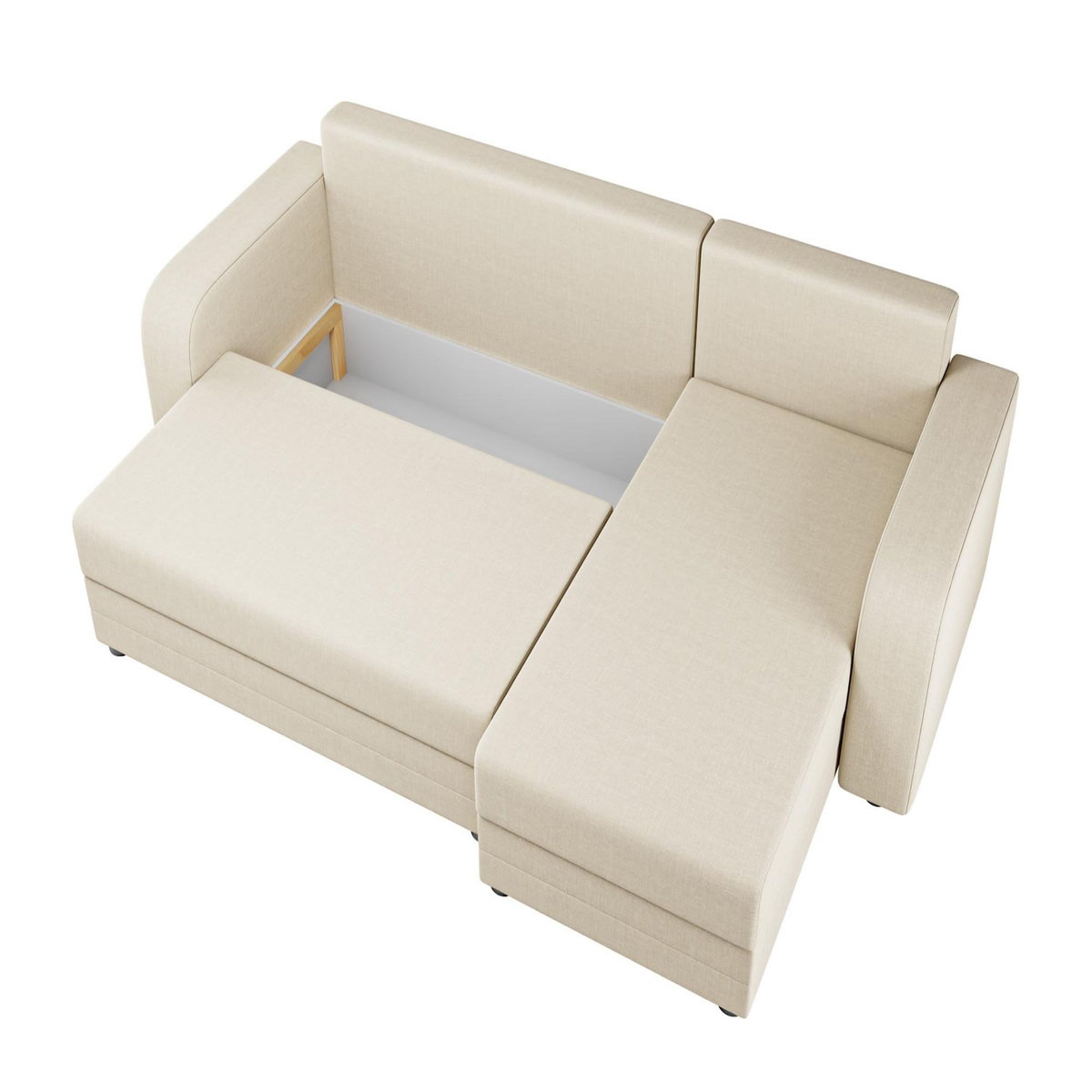 BEST MOBILIER Harvey - canapé d'angle réversible 4 places convertible avec coffre en tissu