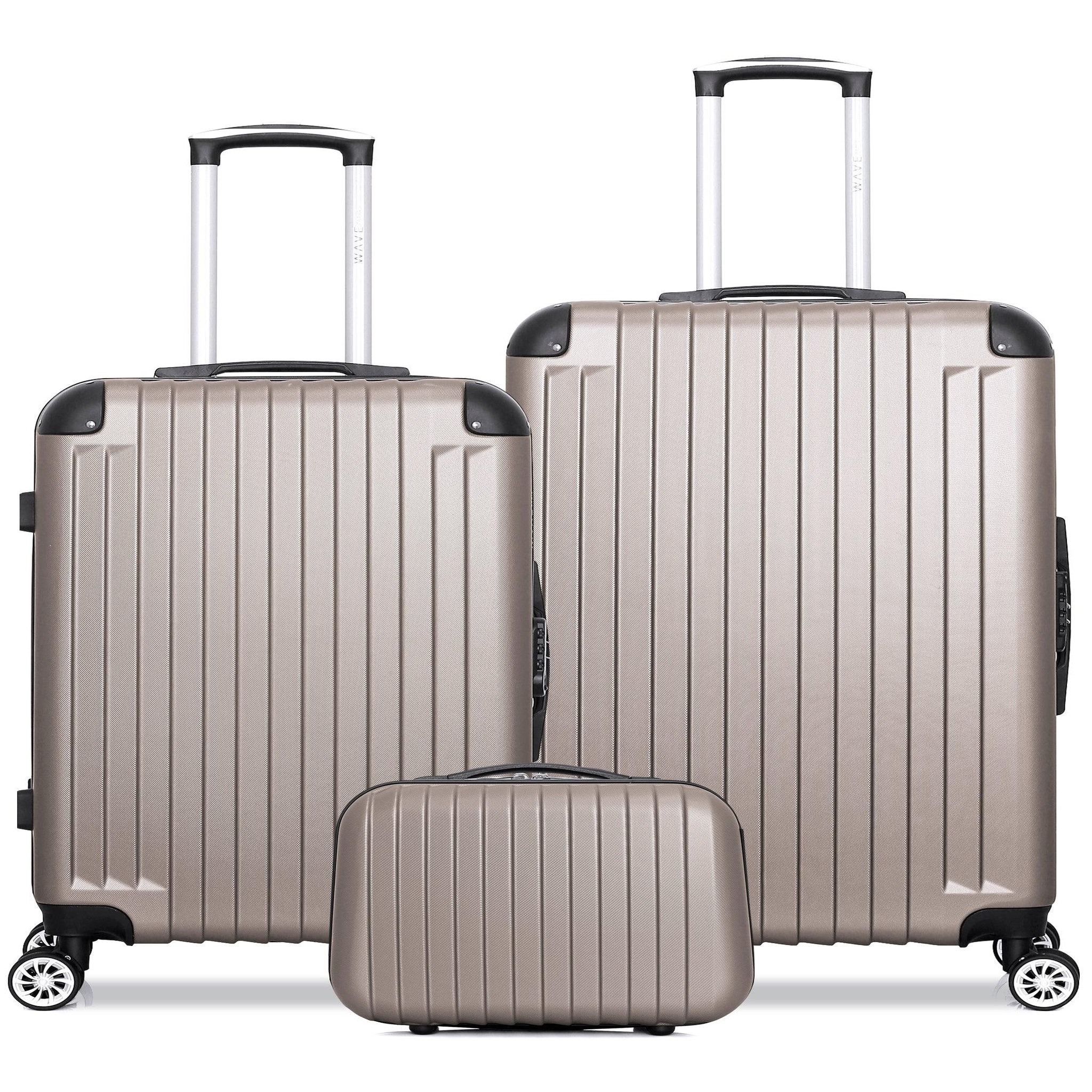 WAVE PARIS Wave paris - lot de 3 - valise grand format, valise weekend et vanity tage. Coloris disponibles : Noir, Bleu, Marron, Gris