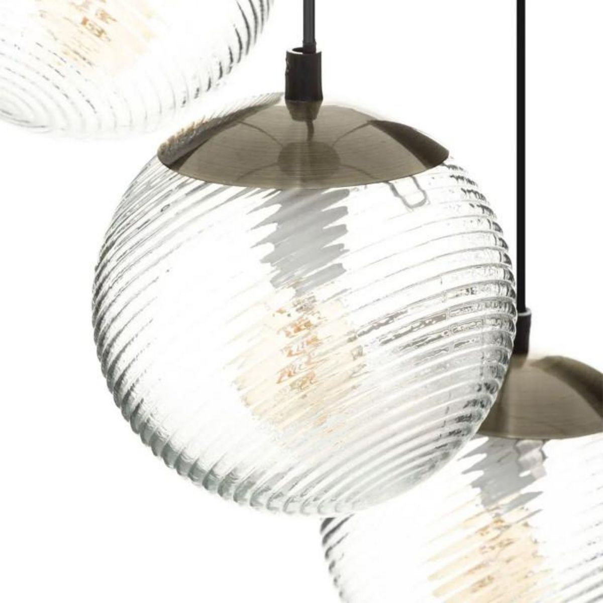 ATMOSPHERA Lampe Suspension 3 Têtes  Midnight Garden  93cm Or