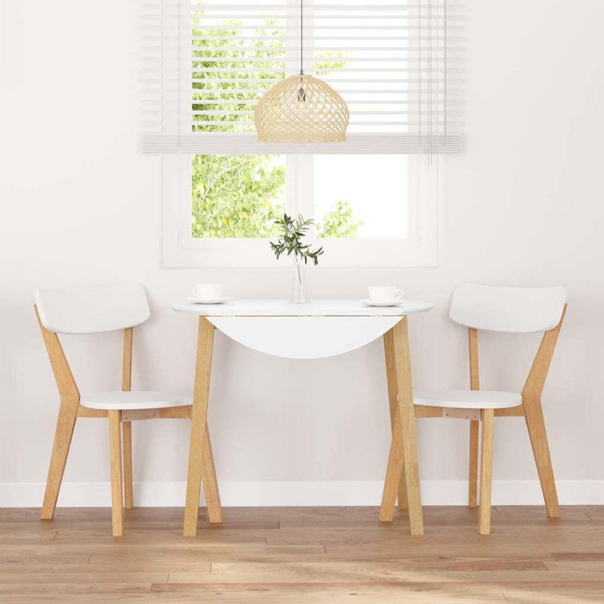VIDAXL Chaises a manger 2 pcs bois massif caoutchouc