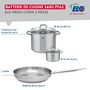 Voir la diapositive 2 : ELO Ensemble de 1 Poêle de cuisson 28 cm et 2 faitouts 14 et 26 cm Elo Profi Citrin