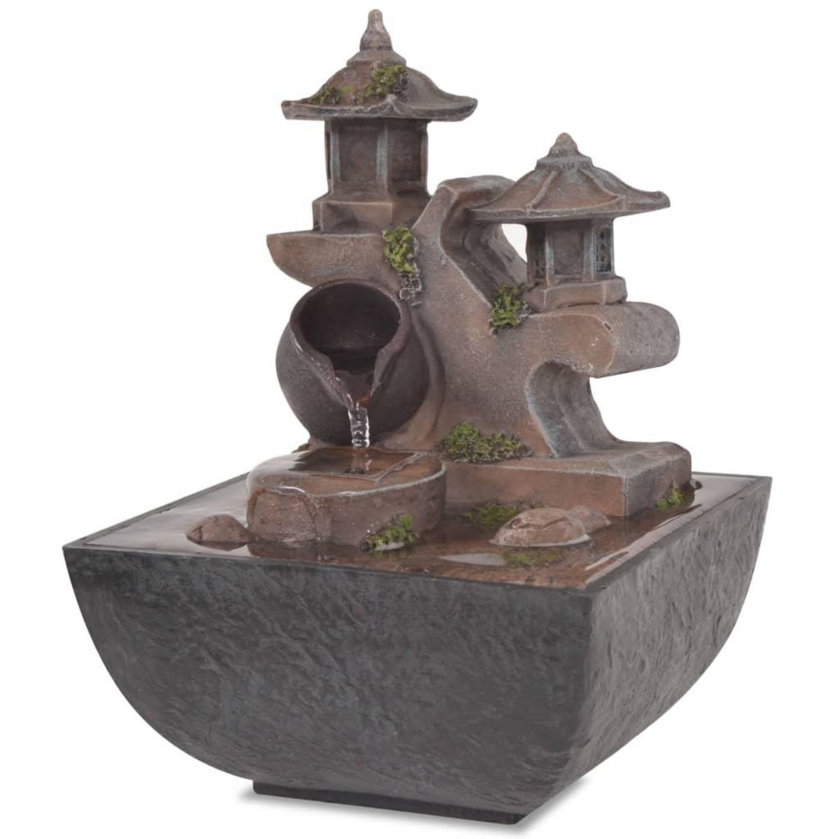 VIDAXL Fontaine d'interieur avec lampe LED Polyresine