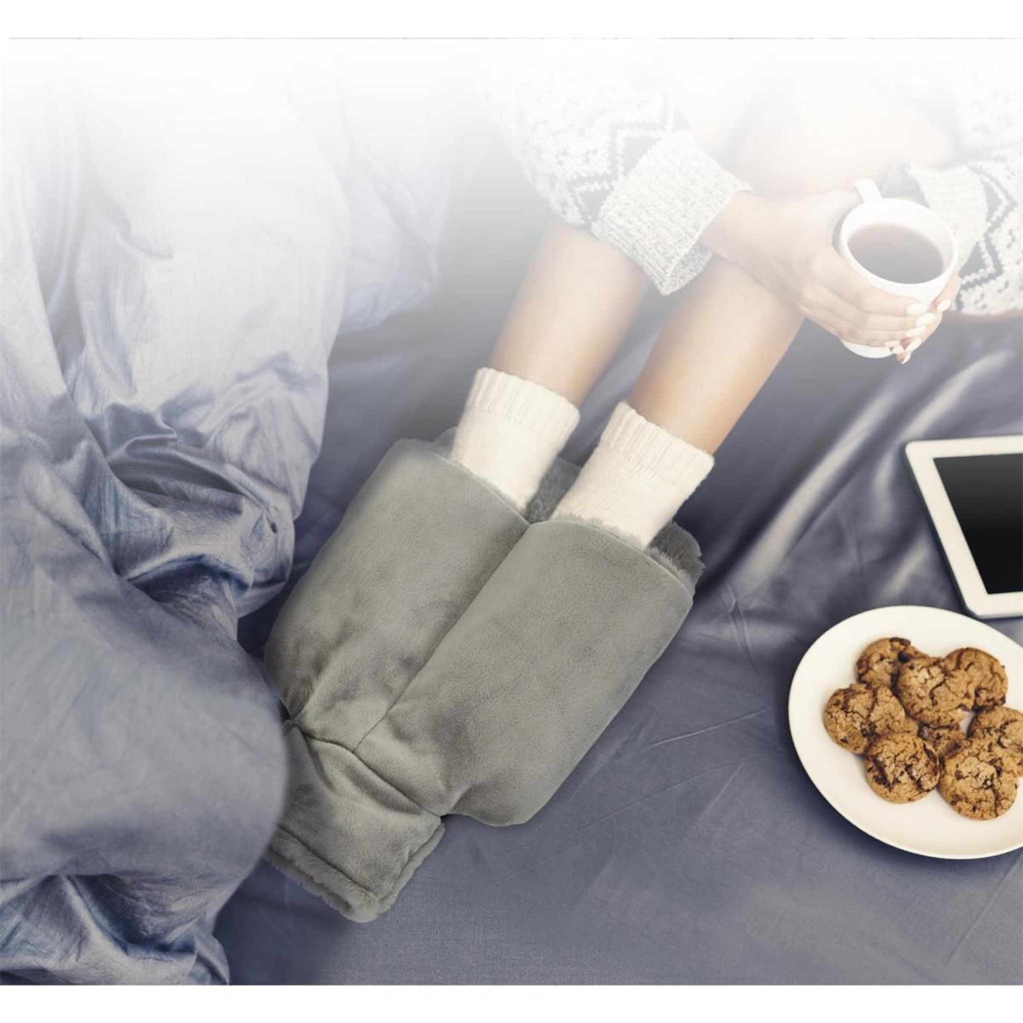 Voir la diapositive 4 : SENSLY Bouillotte pour chaussons  cocooning  2l gris