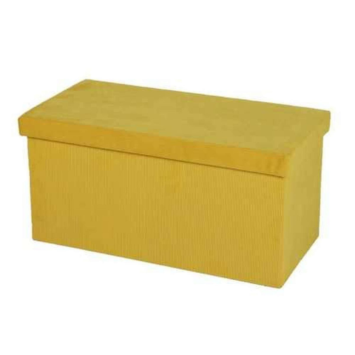 DIVERS Banc de rangement pliable Kube en velours côtelé - Jaune
