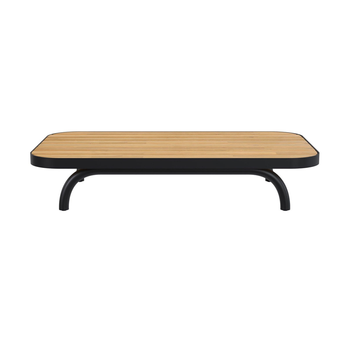 Rendez vous déco Table basse de jardin en bois d'acacia et pieds en métal noir-Samba