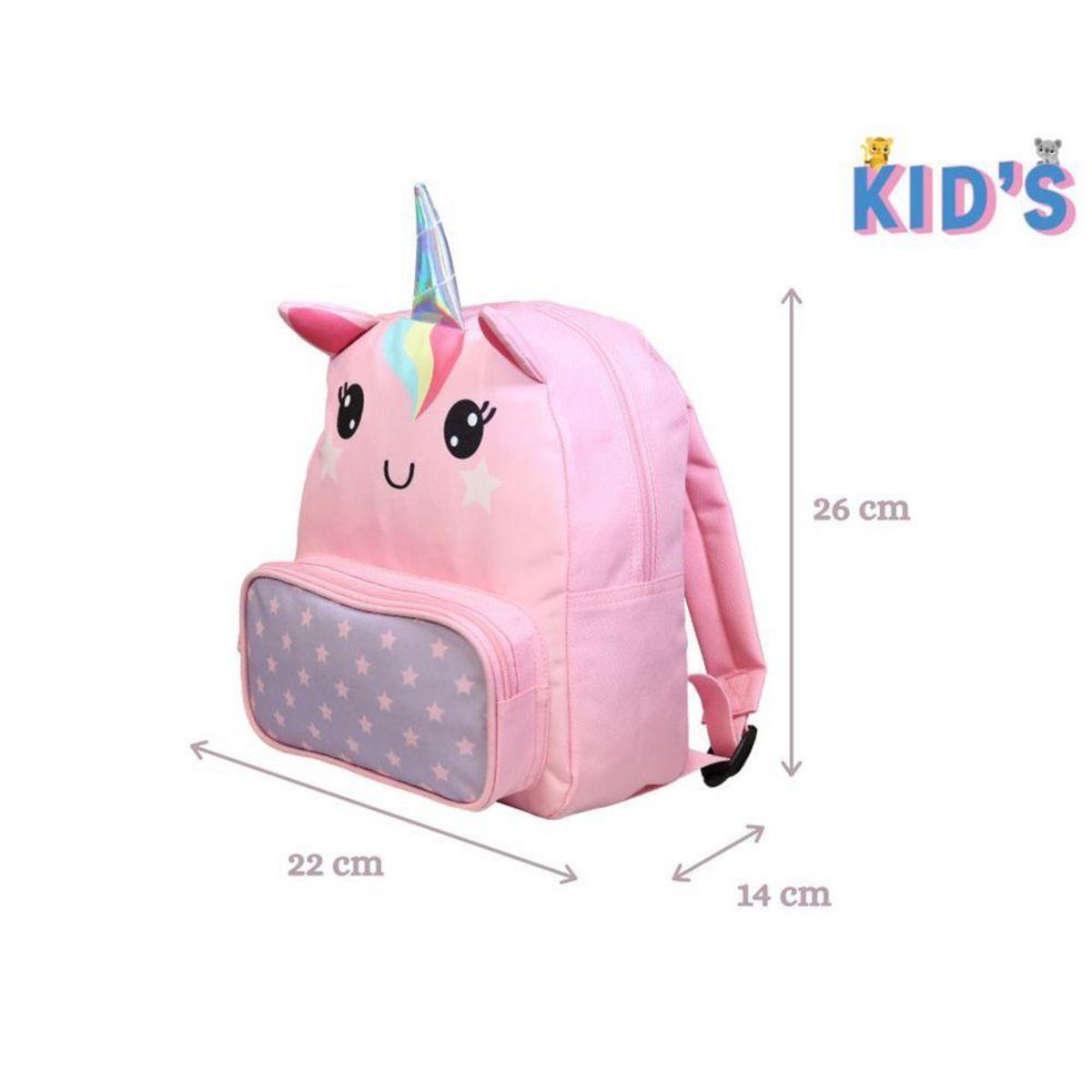 Bagtrotter BAGTROTTER Sac à dos gouter maternelle 3D Licorne Kids Rose