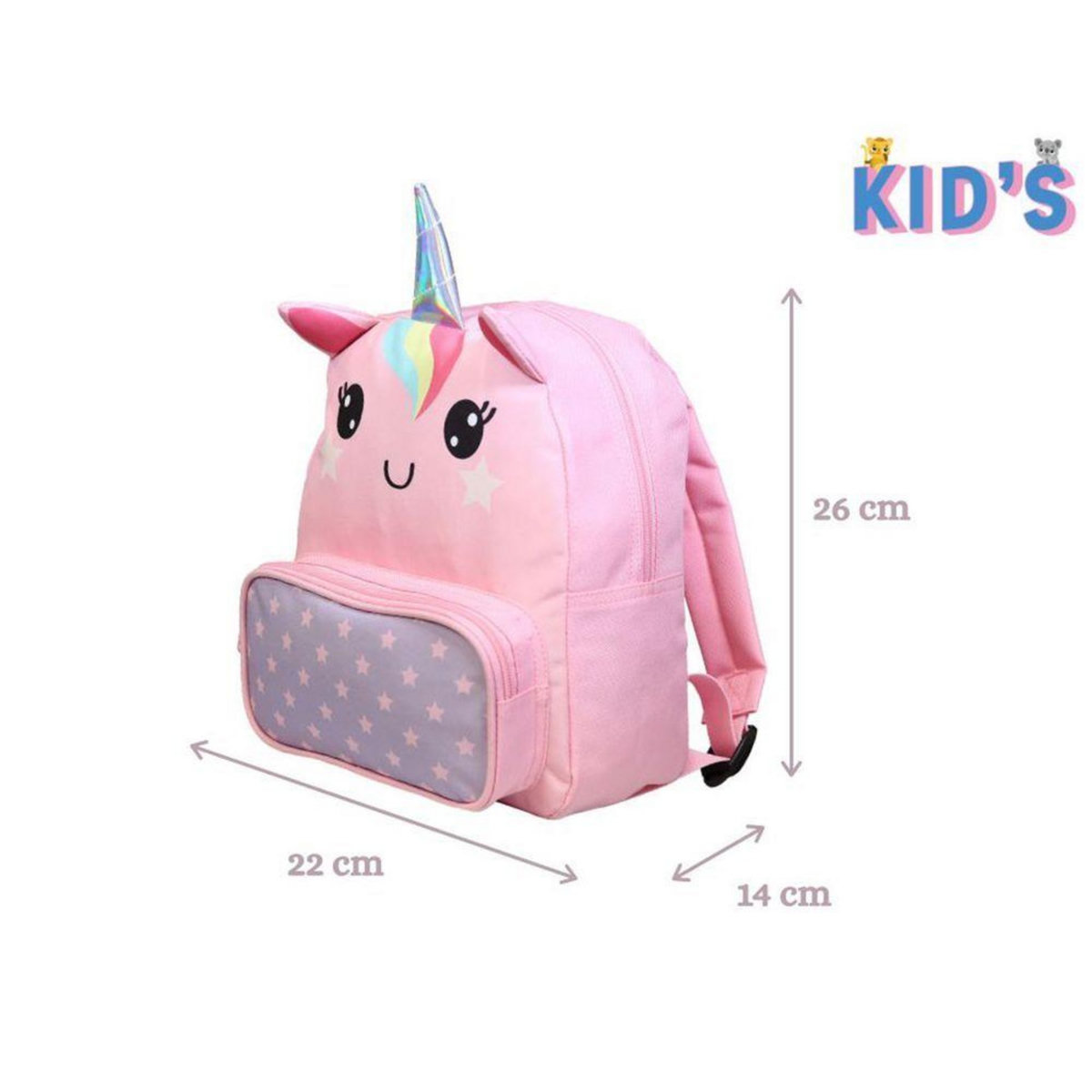 Bagtrotter BAGTROTTER Sac à dos gouter maternelle 3D Licorne Kids Rose