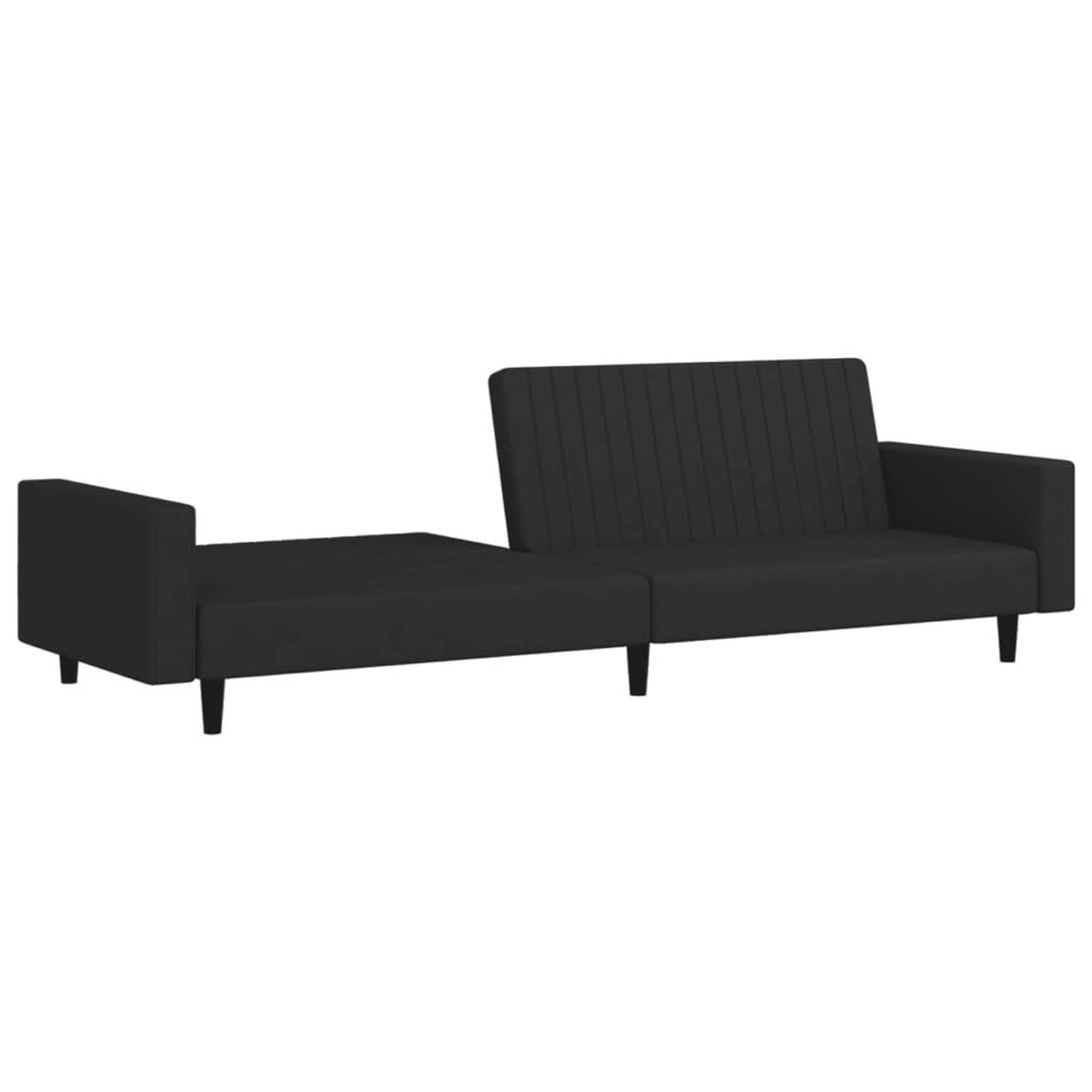 Voir la diapositive 4 : VIDAXL Canape-lit 2 places noir velours