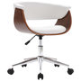 Voir la diapositive 2 : VIDAXL Chaise pivotante de bureau Blanc Bois courbe et similicuir