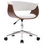 Voir la diapositive 2 : VIDAXL Chaise pivotante de bureau Blanc Bois courbe et similicuir