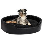 VIDAXL Lit pour chiens Noir 90x79x20 cm Peluche et similicuir