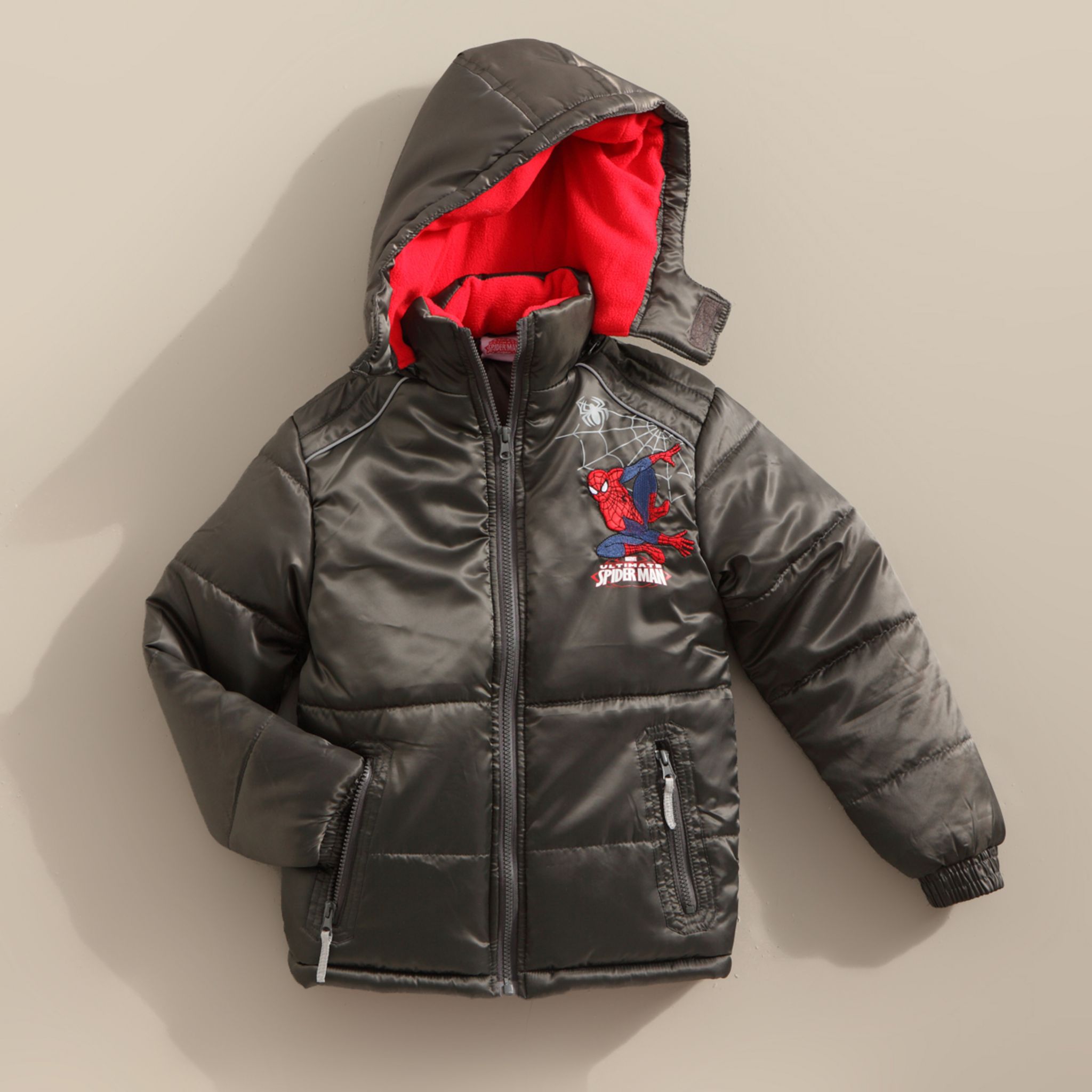 Marvel Press Spiderman, Doudoune à Capuche, Garçon (FR/ES, Âge, 3 Ans, Taille Normale, Bleu Marine