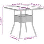 Voir la diapositive 6 : VIDAXL Table de jardin dessus en verre blanc 80x80x75cm resine tressee