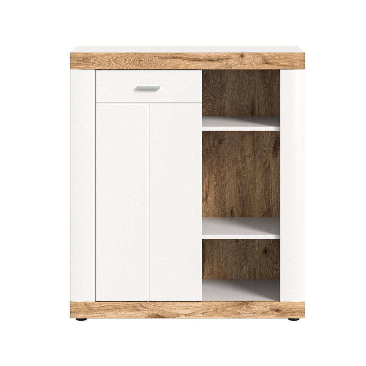 BEST MOBILIER Coventry - buffet haut - blanc et effet bois - 91x104 cm