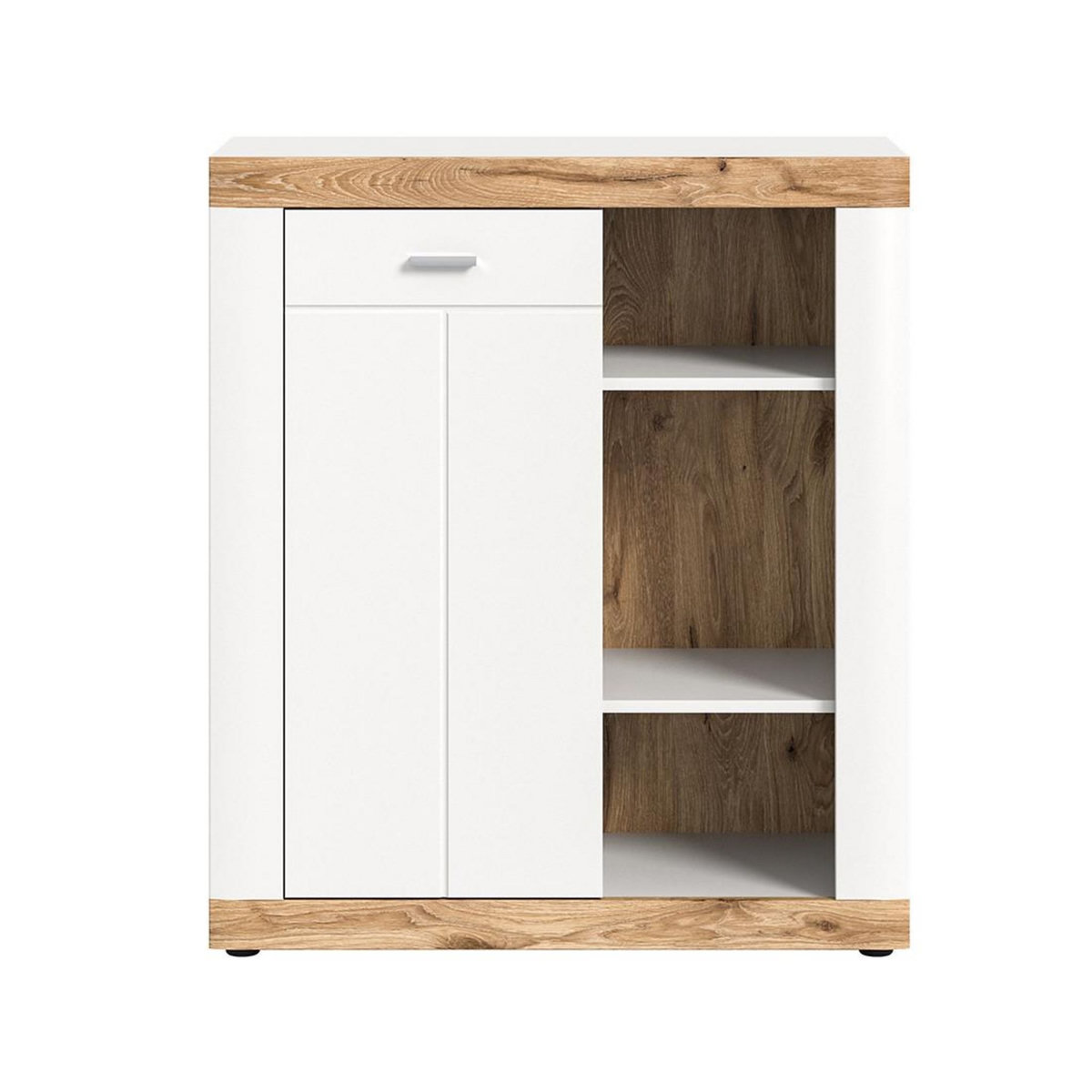 BEST MOBILIER Coventry - buffet haut - blanc et effet bois - 91x104 cm