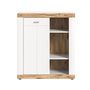 Voir la diapositive 2 : BEST MOBILIER Coventry - buffet haut - blanc et effet bois - 91x104 cm