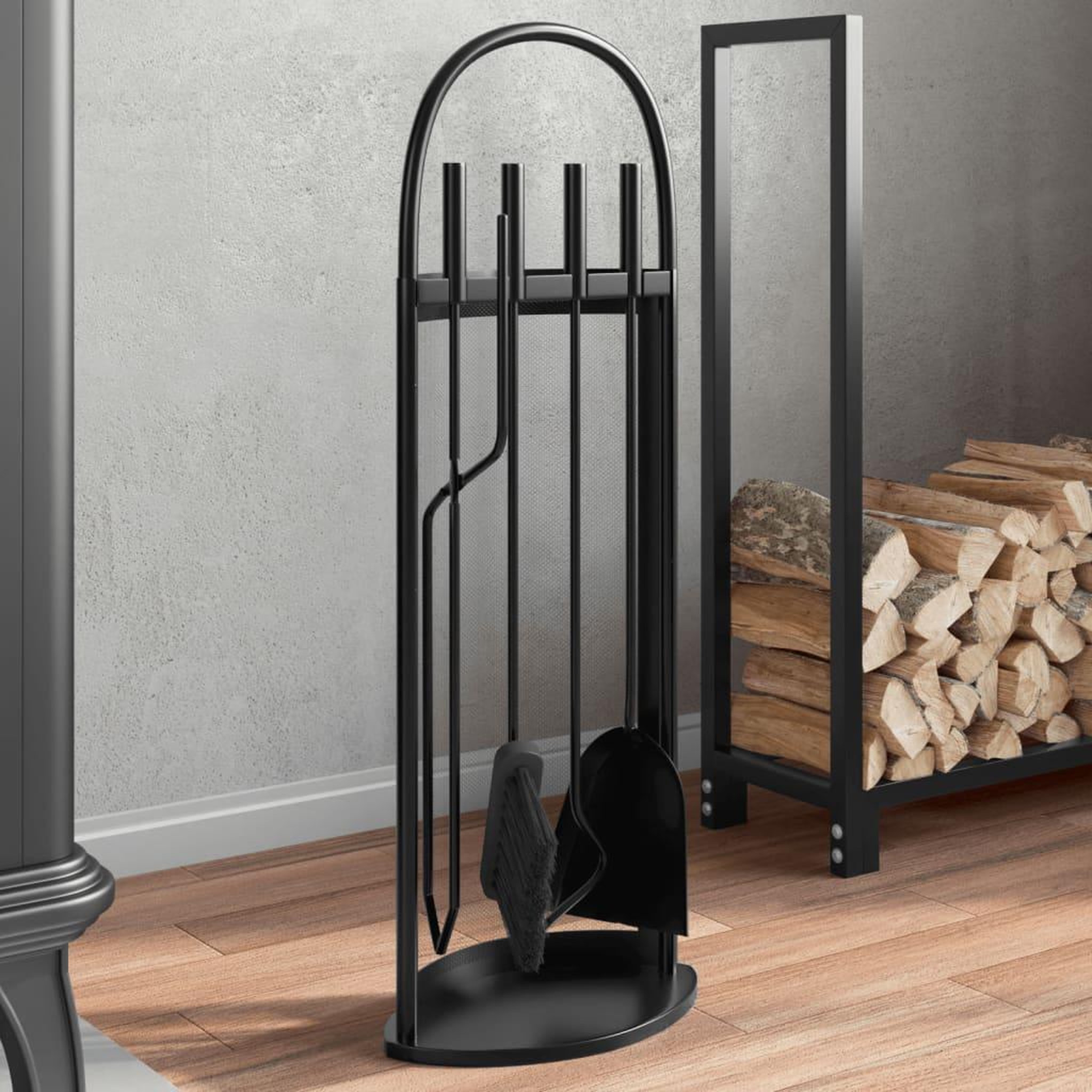 VIDAXL Set d'outils de cheminee 5 pcs 23x15x66 cm acier
