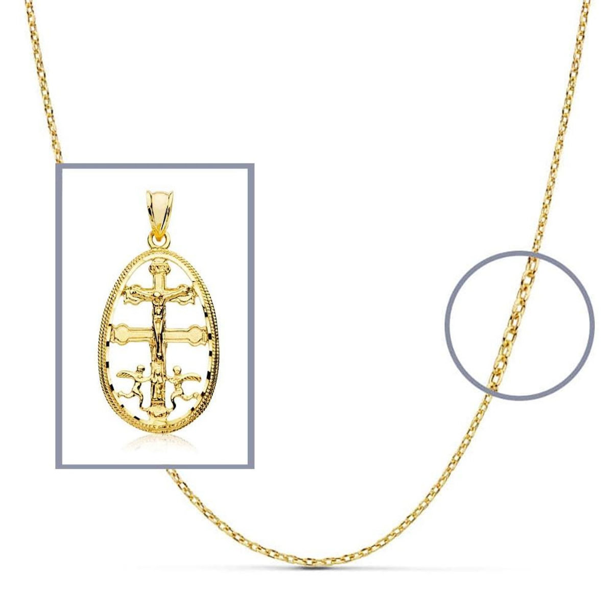 L'ATELIER D'AZUR Pendentif  - Médaille Christ sur la Croix Or Jaune - Chaine Offerte