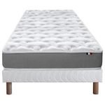 IDLITERIE Ensemble matelas mousse ferme réversible ALTO et sommier - confort français. Coloris disponibles : Noir, Blanc, Vert, Gris, Bleu