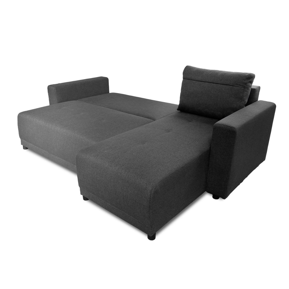 BEST MOBILIER Pilea - canapé d'angle réversible 4 places - convertible avec coffre - en tissu