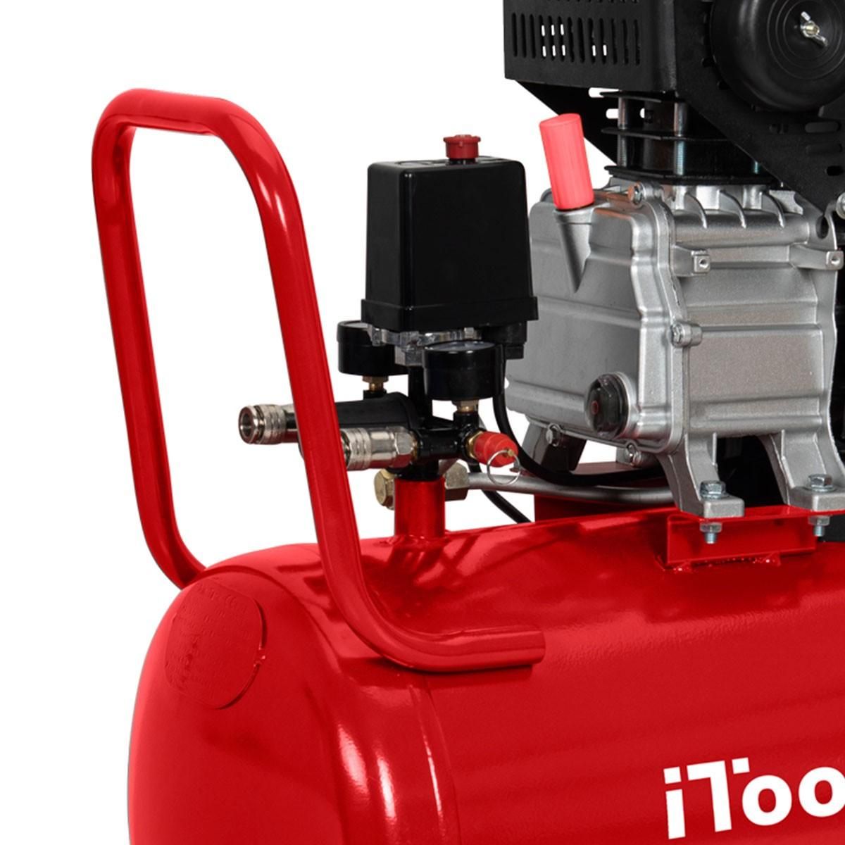 iTools Compresseur d'air à huile 50L 8 bar 115 PSI 2CV 1.5KW Débit d'air : 206 L/min ITOOLS