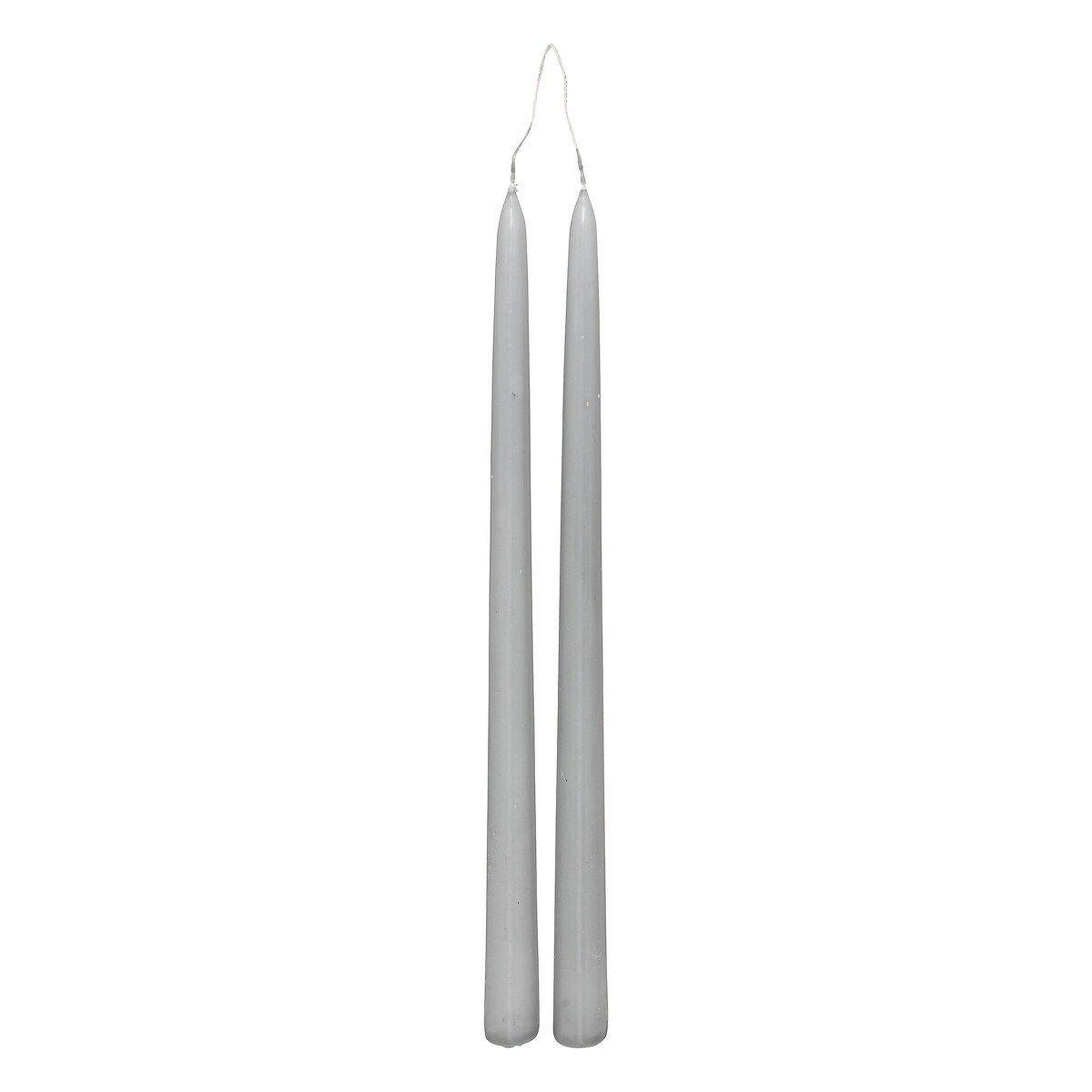 ATMOSPHERA Lot de 2 Bougies Bâton  Hugo  30cm Gris