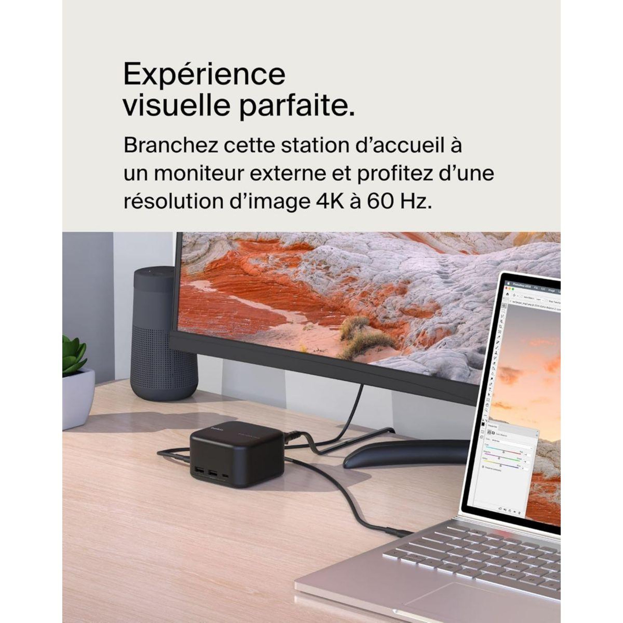 Voir la diapositive 5 : Belkin Station d'accueil usb-c 6 en 1 dock core 130w