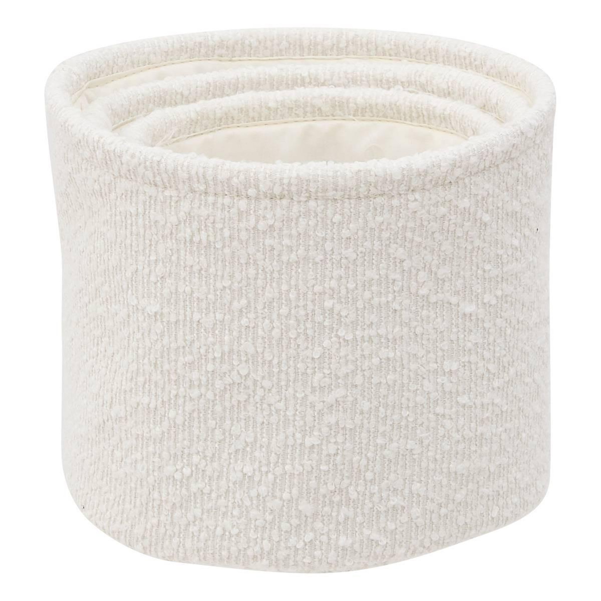 Voir la diapositive 2 : FIVE Lot de 3 Paniers de Rangement Bouclette  Yla  18cm Blanc