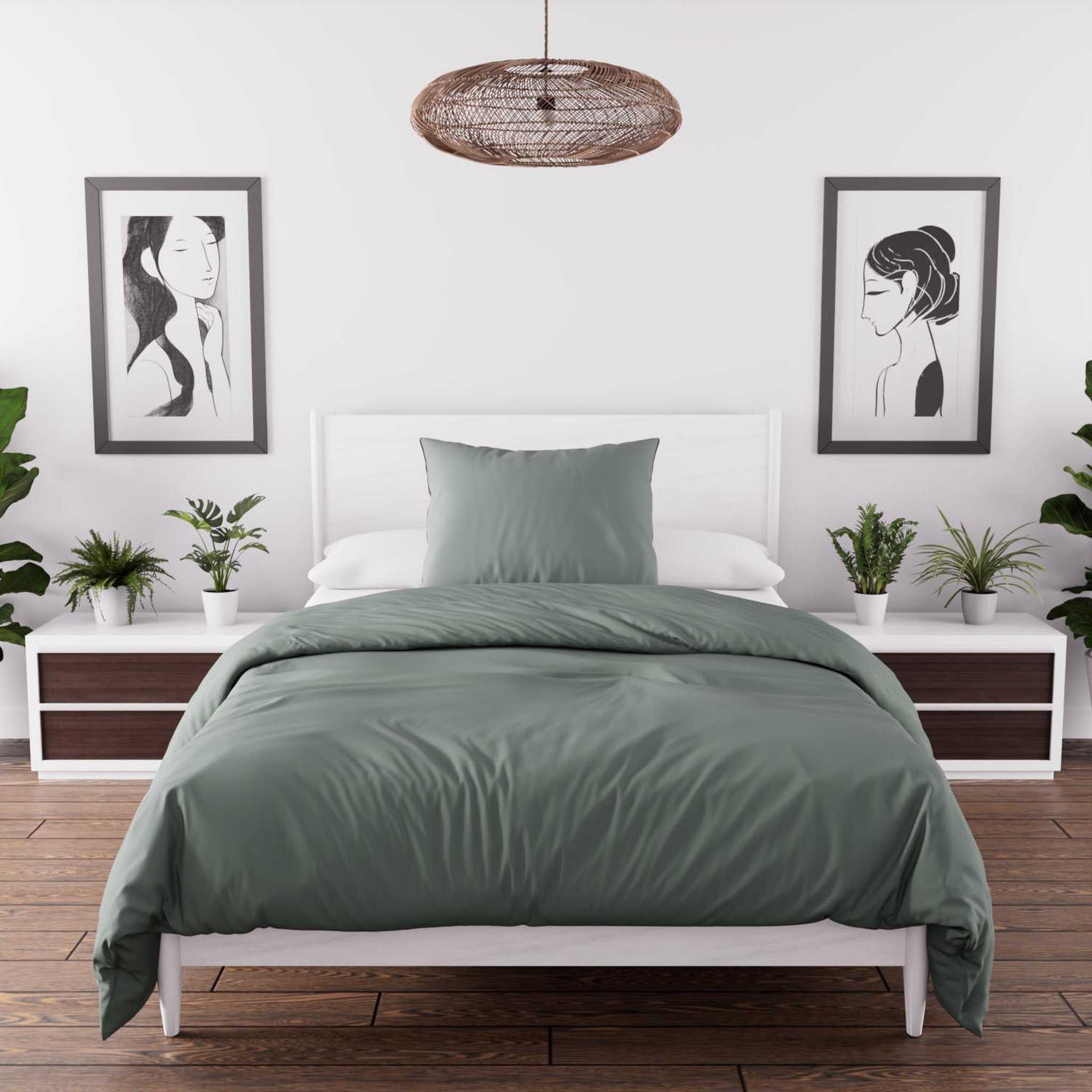 Voir la diapositive 1 : Intemporel Parure housse de couette en microfibre lavée boheme, par soleil d'ocre