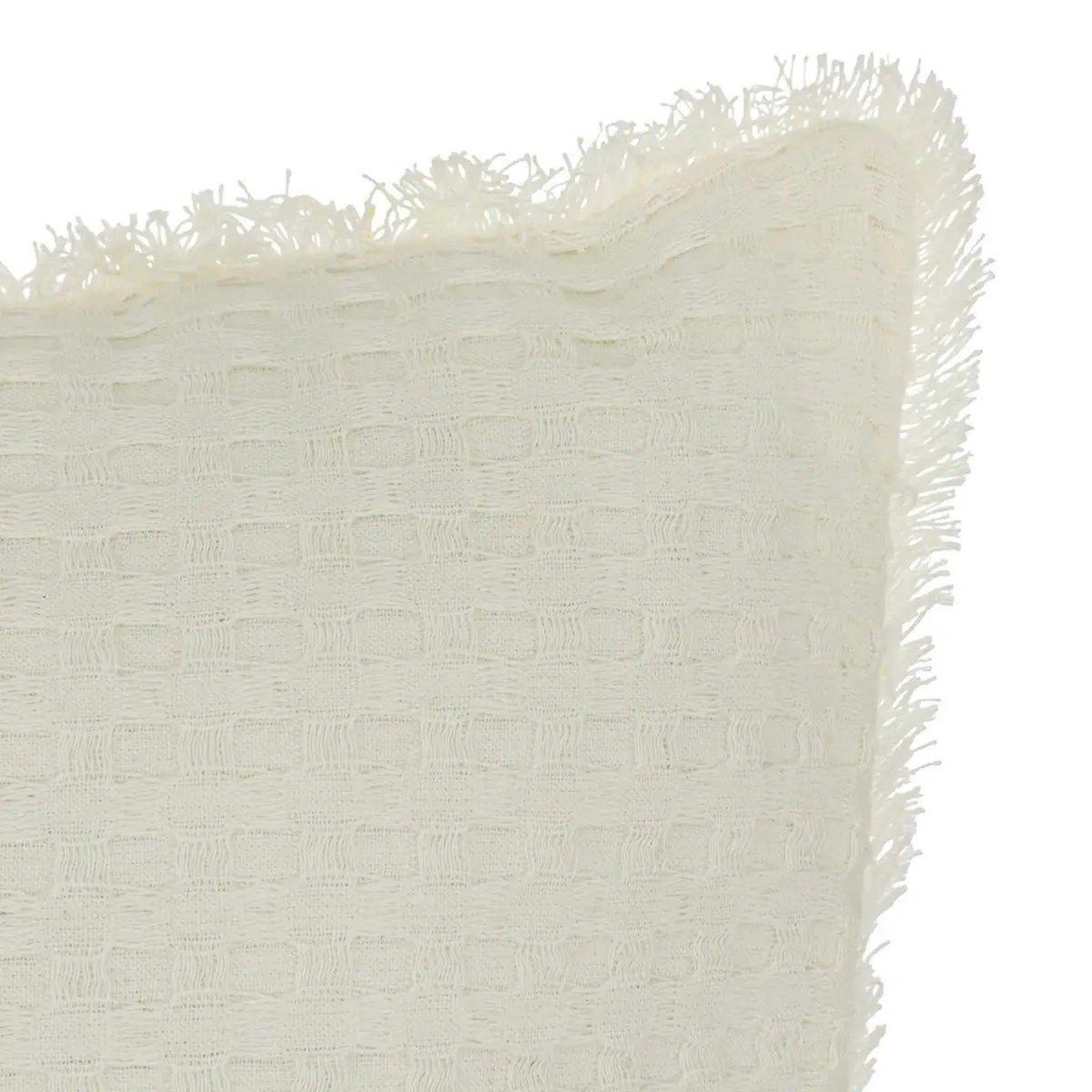 Voir la diapositive 2 : ATMOSPHERA Coussin nid d'abeille  widdy  45x45cm blanc