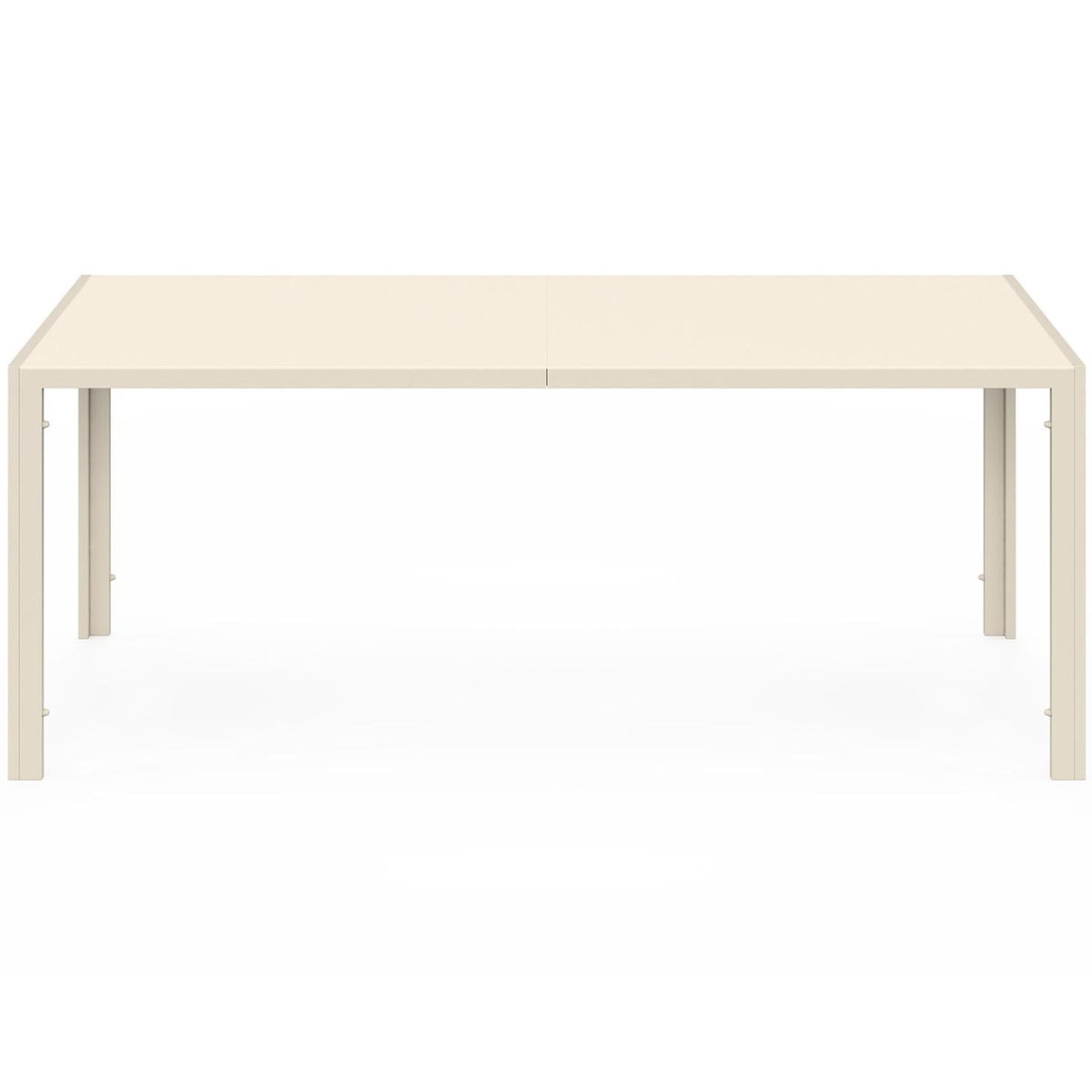 ID MARKET Salon de jardin MADRID table 190 cm et 8 chaises empilables beige