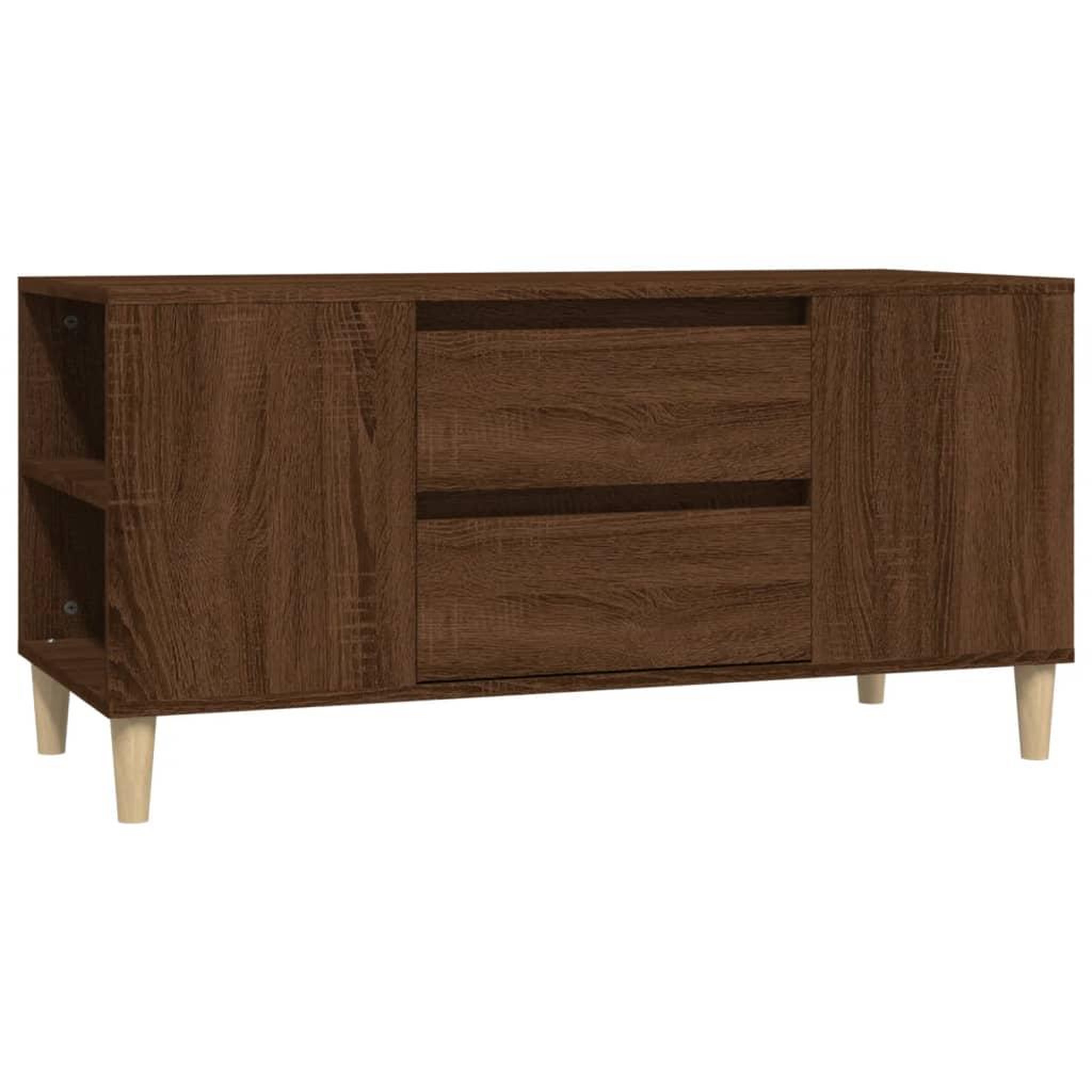Voir la diapositive 2 : VIDAXL Meuble TV Chene marron 102x44,5x50 cm Bois d'ingenierie